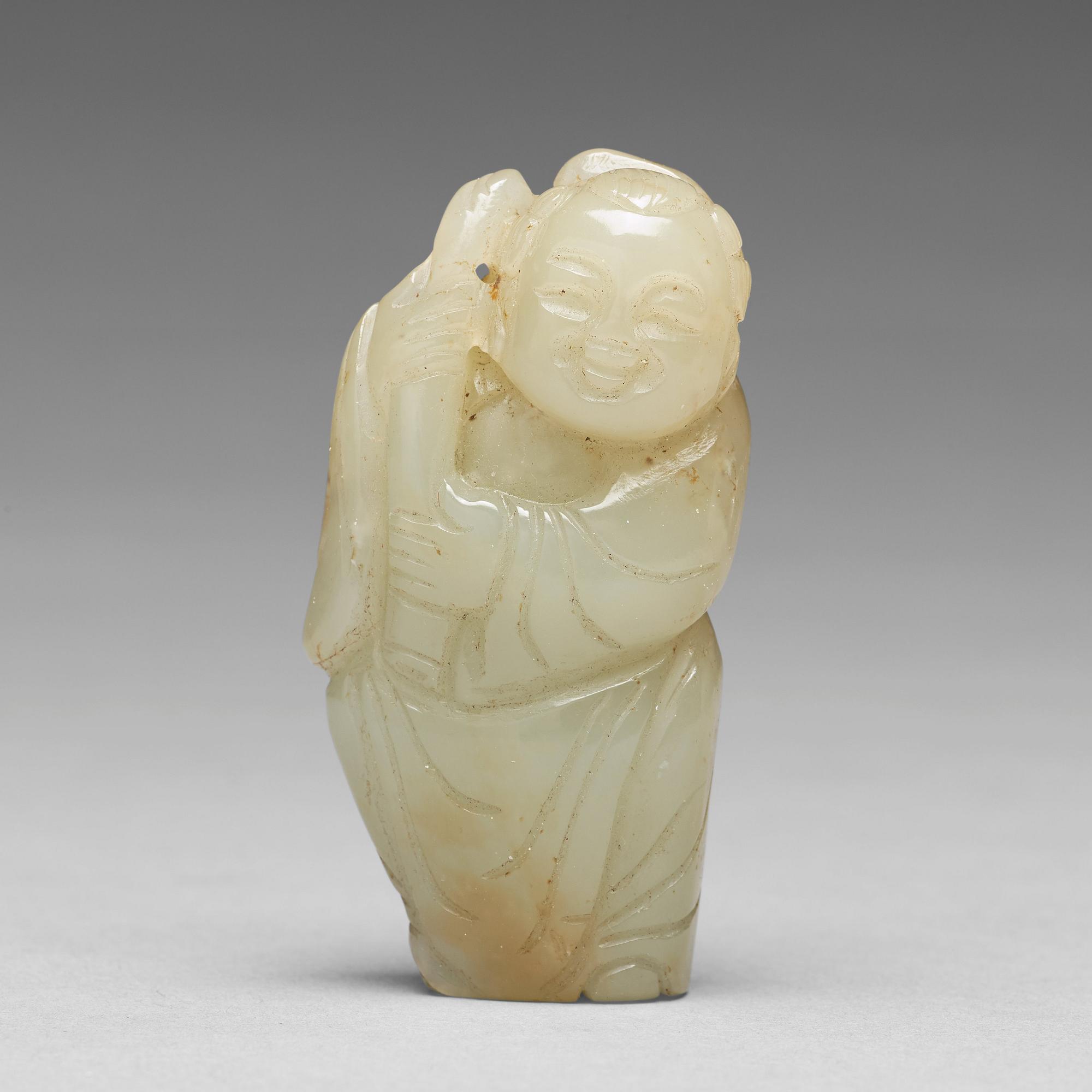 SKULPTUR, nefrit. Sen Qingdynasti.