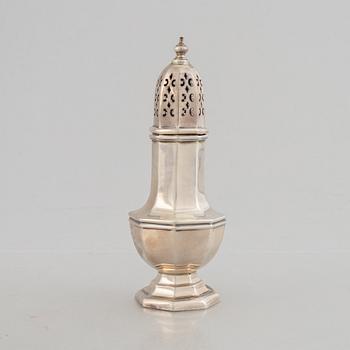 An English silver spice shaker, mark of James Dixon & Sons Ltd, Sheffield, 1946.