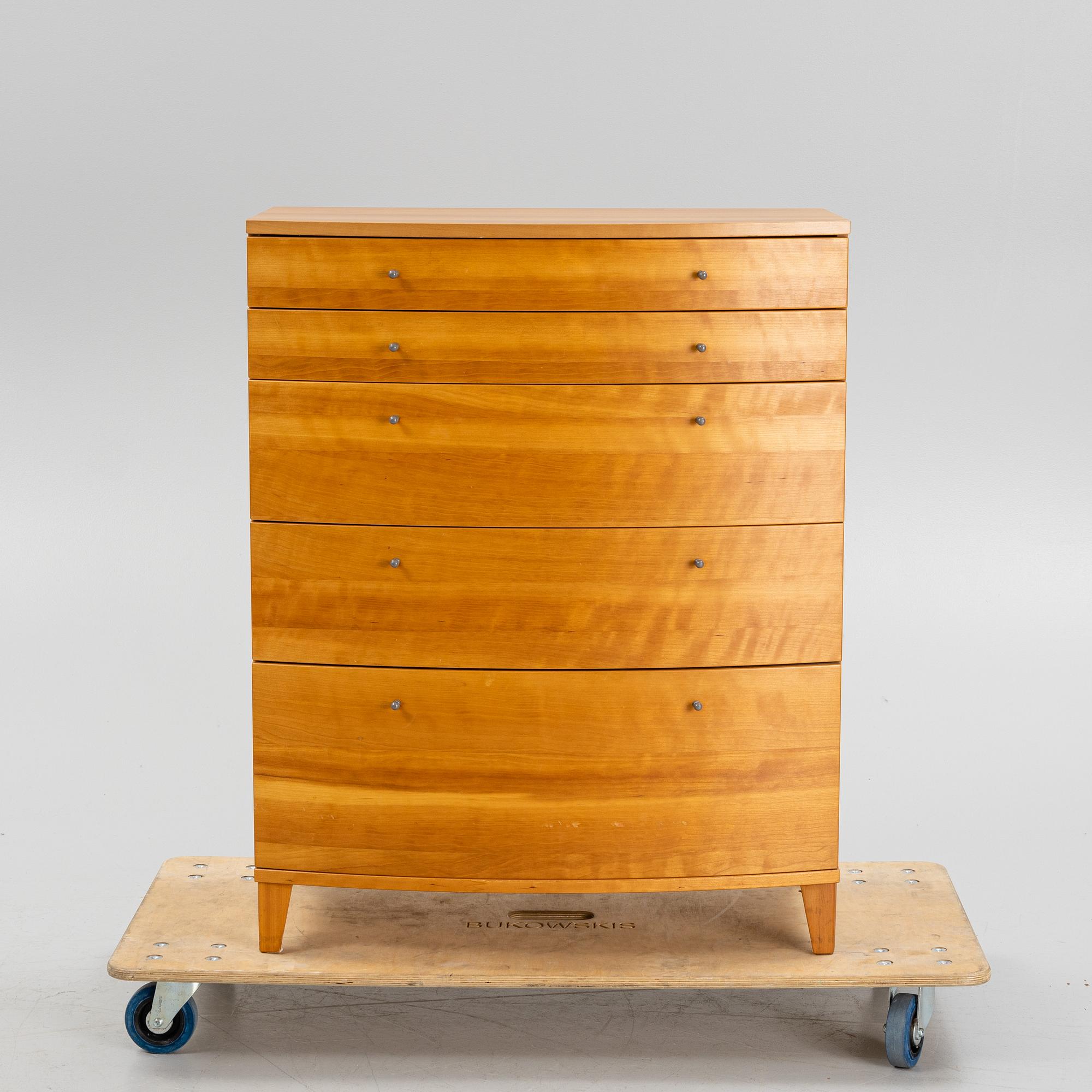A 'Wave' cherrywood dresser by Rolf Fransson for Voice, end of the 20th Century.