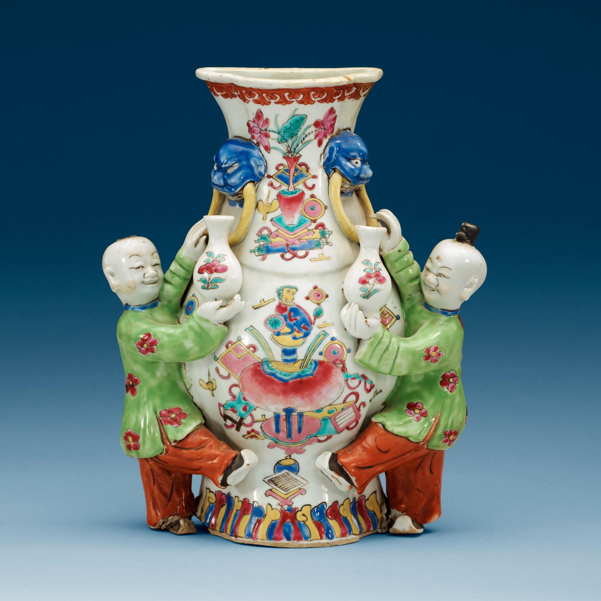 VÄGGVAS, kompaniporslin. Qing dynastin, Qianlong (1736-95).