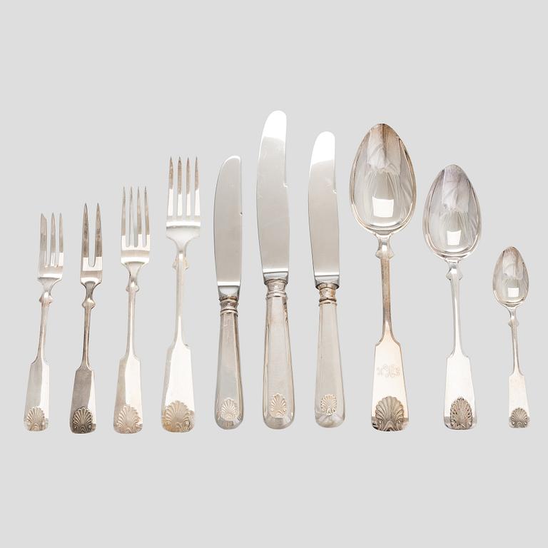 A 93-piece silver cutlery set in fitted wooden box, Kultakeskus, Hämeenlinna, 1985-1989.