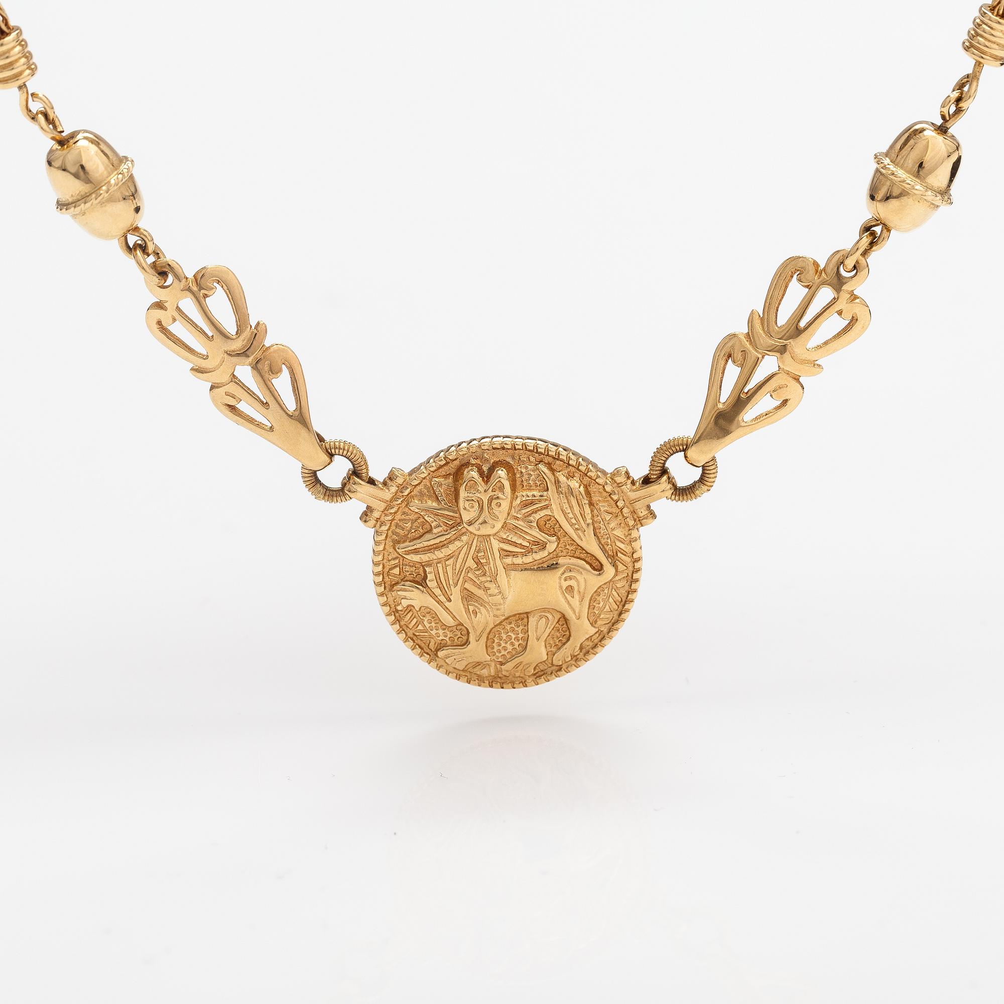 Kalevala Koru, An 18K gold necklace "Sun lion". Helsinki 2005.