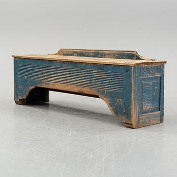 A painted pine bench, 19th Century.