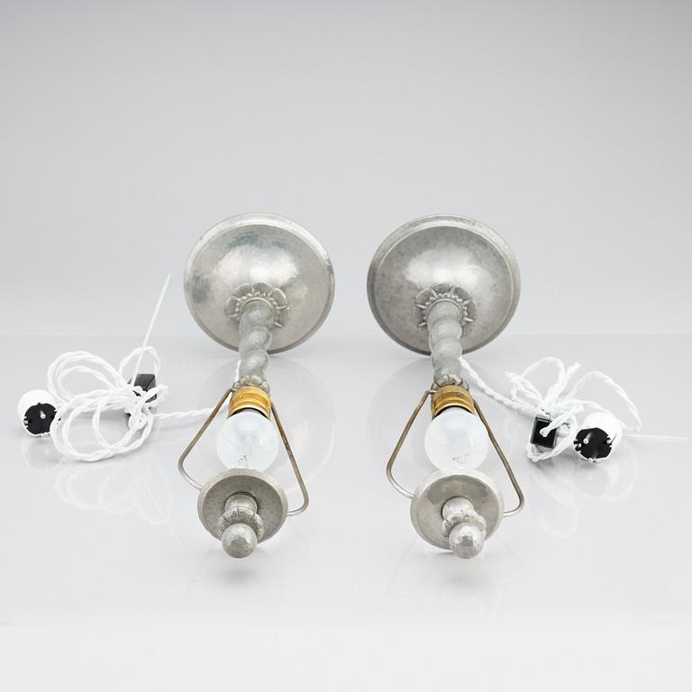 Harald Notini, bordslampor 1 par, modell "6891", Arvid Böhlmarks Lampfabrik, 1920-tal.