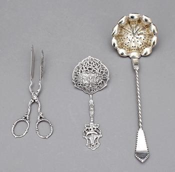 PARTI SILVER, bland annat Nils Leonard Dahlström, Örebro, 1898. Total vikt ca 328 g.