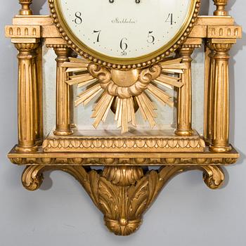 A 20th-century cartel wall clock Linderoth Stockholm.