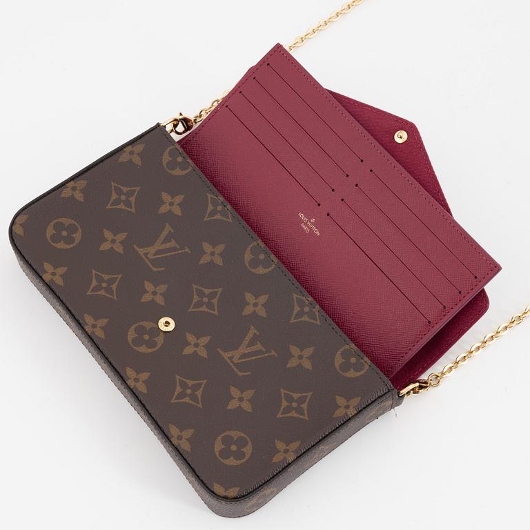 Louis Vuitton, a 'Pochette Félicie' monogram vanvas handbag and a 'Multicles' Damier Ebene key holder, 2020-21.