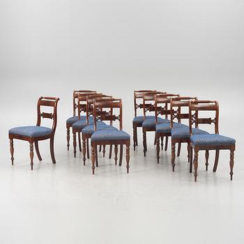 Stolar, 10 st, Karl Johan, 1800-talets första hälft.