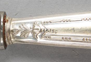 BESTICK, uppsättning, 21 delar, låghaltigt silver, 1900-talets första hälft.