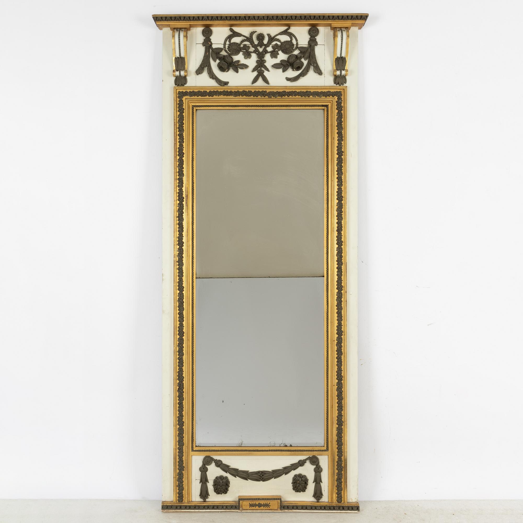 Mirror/wall panel, late Gustavian, circa 1800.