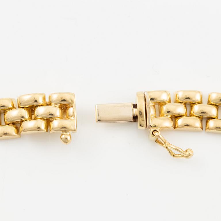 Collier och armband, Engelbert, 18K guld med briljantslipade diamanter.