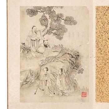 975. A Chinese album with figure scenes, late Qing dynasty, early 20th century.