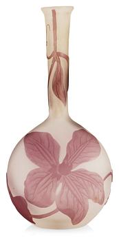 1074. An art nouveau Emile Gallé cameo glass vase, Nancy, France.