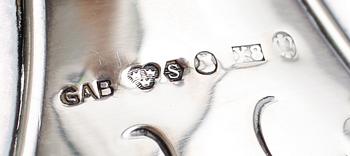 LJUSSTAKAR, 1 par, silver, GAB, Stockholm 1948.