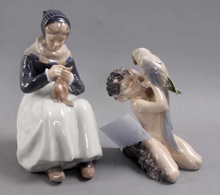 FIGURINER, 2 st, porslin, Royal Copenhagen.