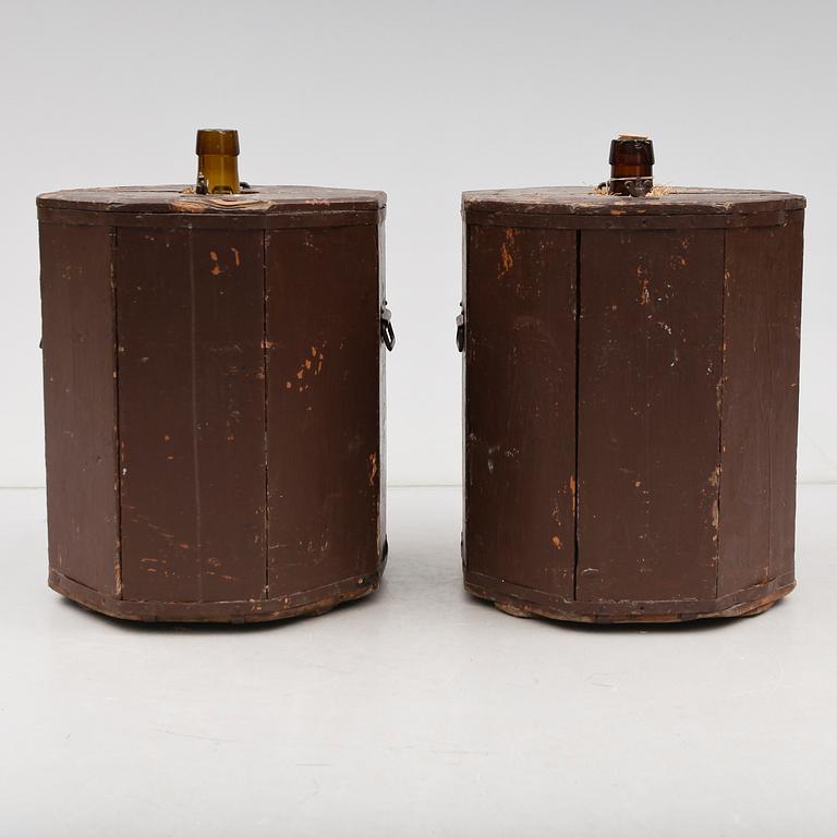 DAMEJEANNER, 2 st, glas, 1900-talets början.