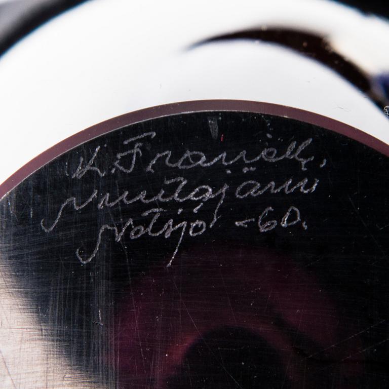 KAJ FRANCK, five 'Usva' glass vases, signed K. Franck, Nuutajärvi Notsjö 1950-60:s.