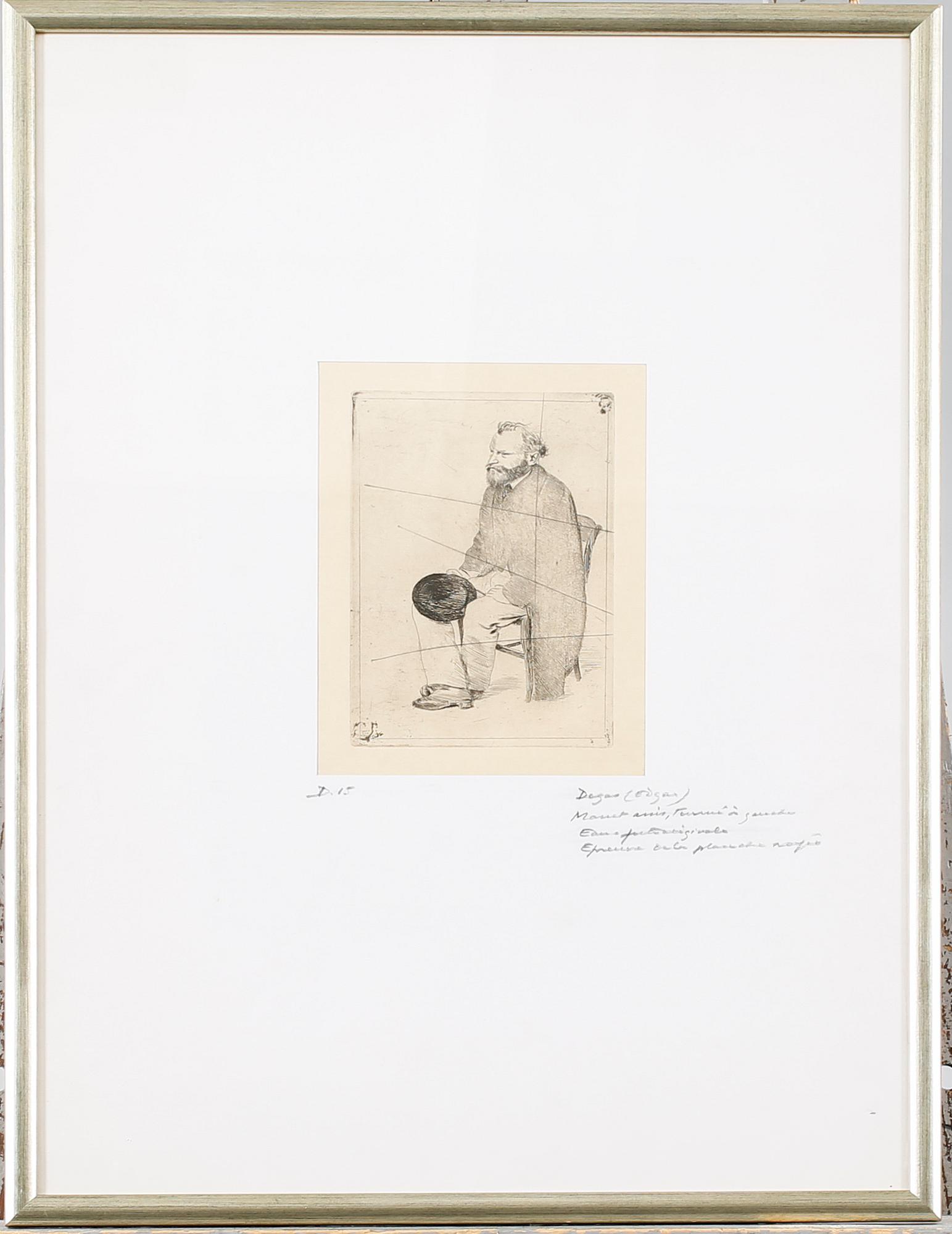 EDGAR DEGAS, etching, possibly posthumous print, not signed.