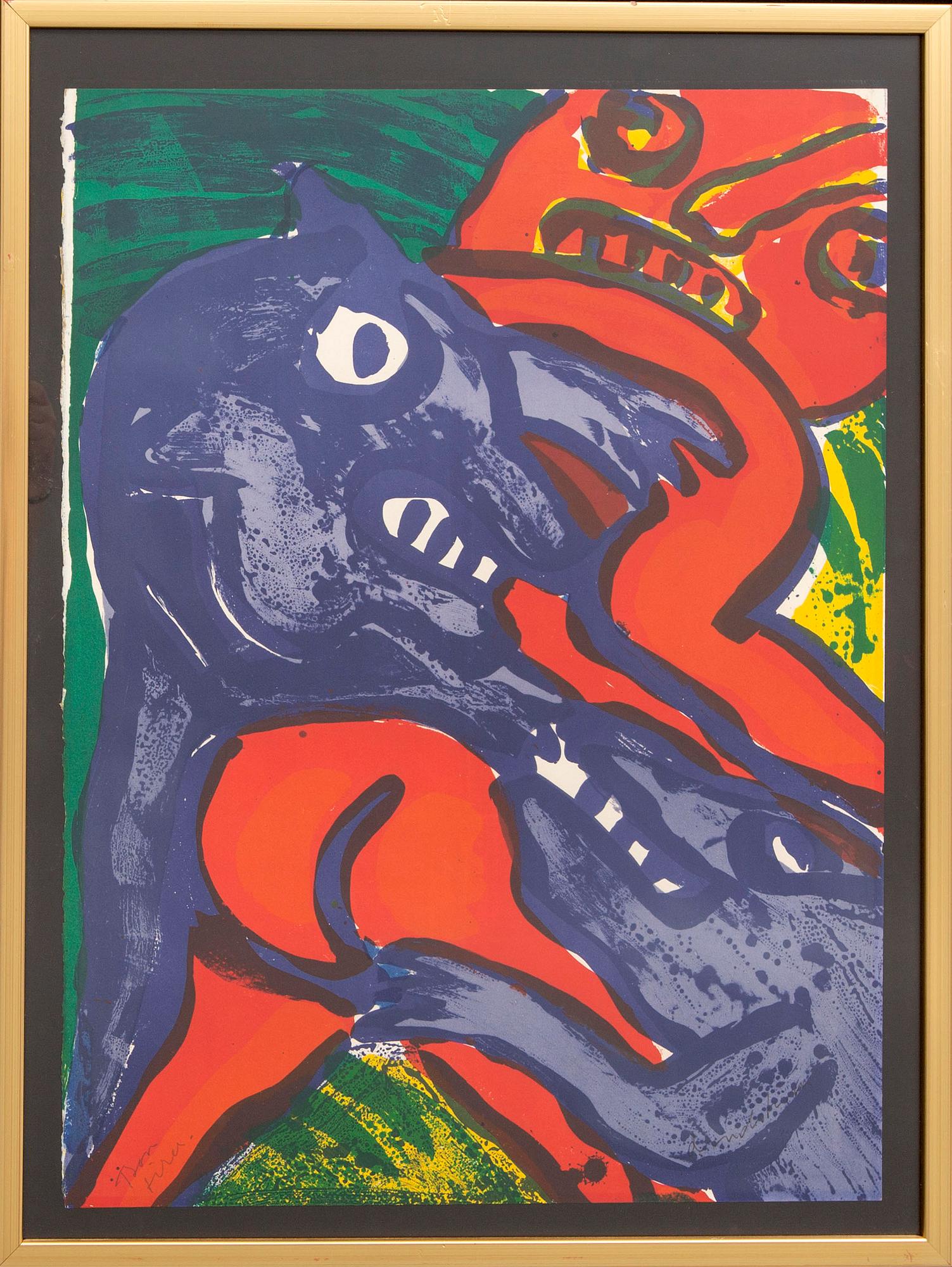 Bengt Lindström, lithograph in colours, signed.