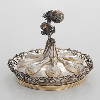 An early 20th-century parcel-gilt silver standing cup, maker's mark presumably Ludwig Neresheimer & Co, Hanau, Germany.