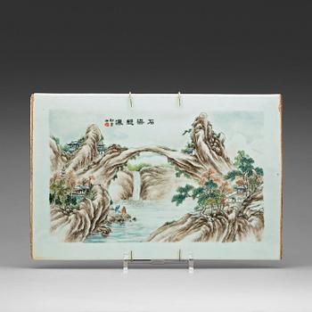 294. A Chinese porcelain placque, 20th Century.