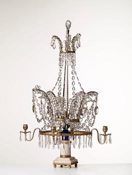 BORDSLYSTER, för fyra ljus. Louis XVI, troligen Ryssland.
