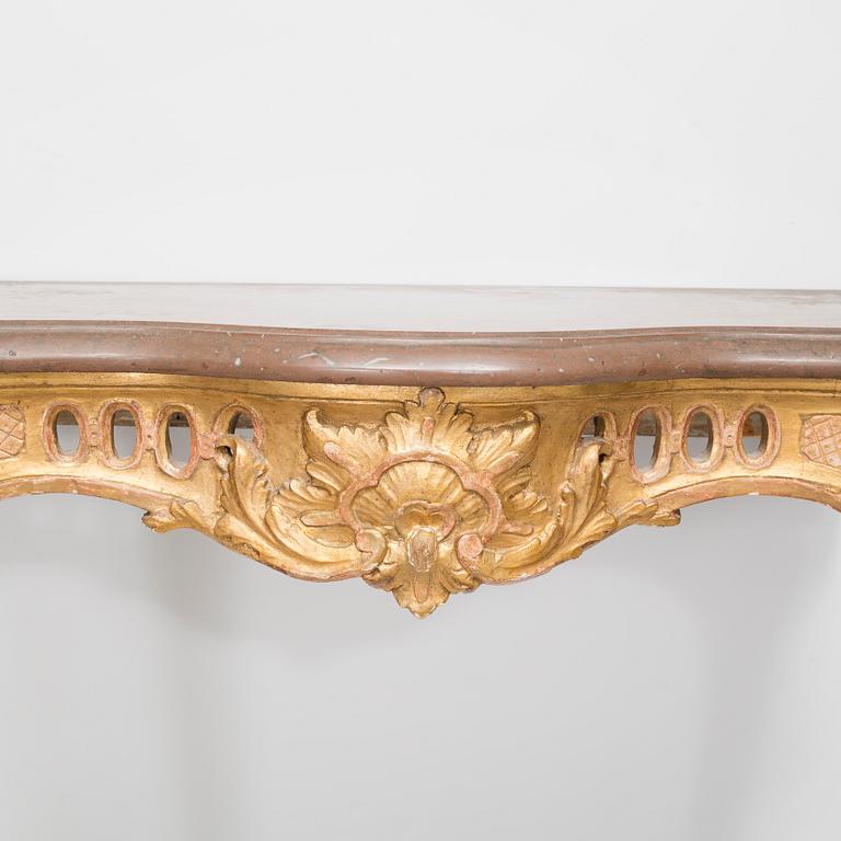 A rococo style console table,
