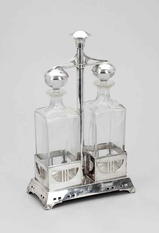 FLASKSET, jugend, nysilver, 1900-talets första hälft.