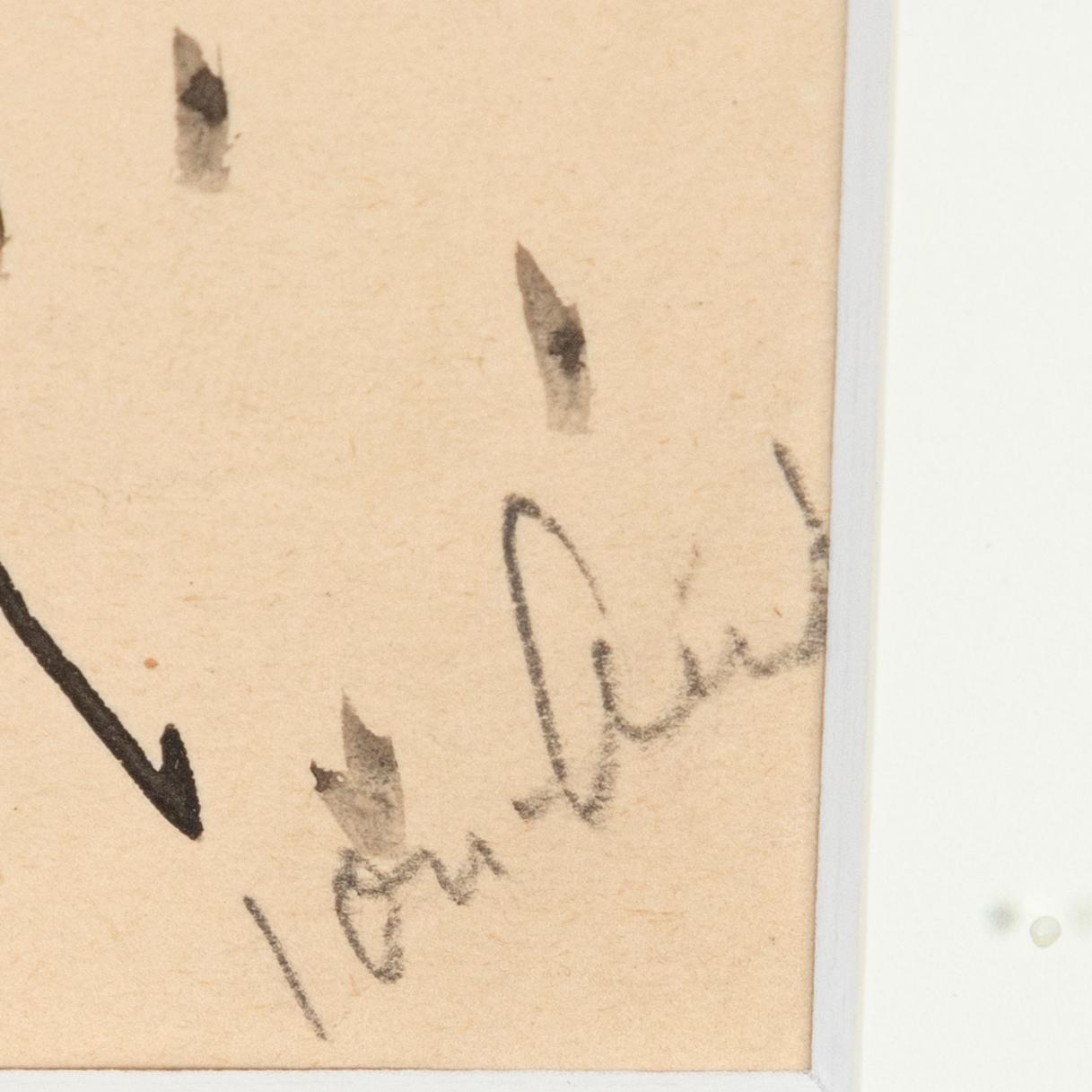 John Jon-And, tuschteckning på papper, signerad.