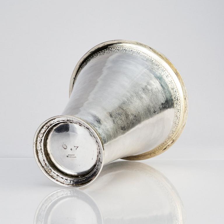 A Swedish parcel-gilt silver beaker, mark of Lars Magnus Kallerström, Kalmar 1779.