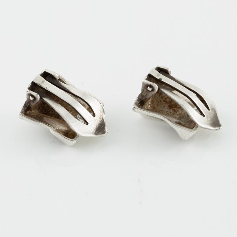 Lapponia a necklace, a pair of earrings and a brooch, sterling silver.