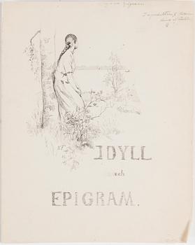 HANNA FROSTERUS, 15 teckningar, förlagor till Idyll och Epigram av J.L. Runeberg. Monogramsignerade, flera  dat 1887.