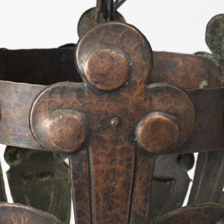 A Jugend ceiling lamp, early 20th century.