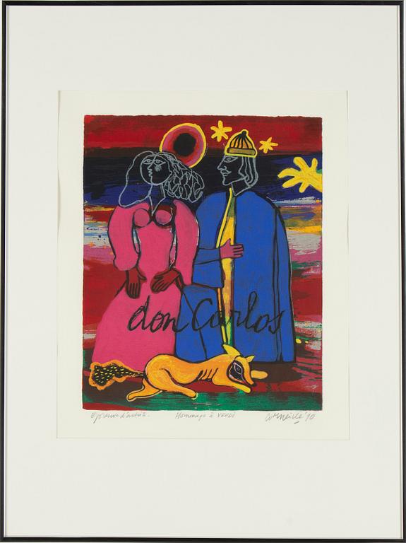 Beverloo Corneille, 12 silkscreen in colour, 1990, signed EA. "Hommage à Verdi".