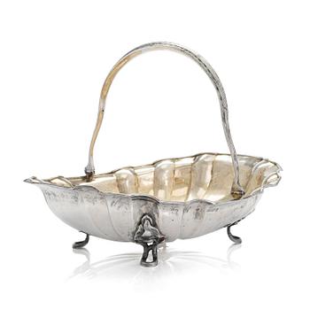 A parcel-gilt breadbasket, Saint Petersburg 1856. Unidentified maker's mark FG.