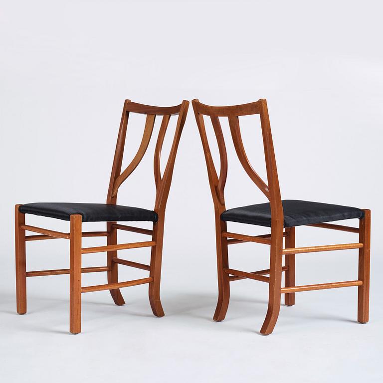 Josef Frank, a set of 8 chairs, model 2027, Firma Svenskt Tenn, Sweden.