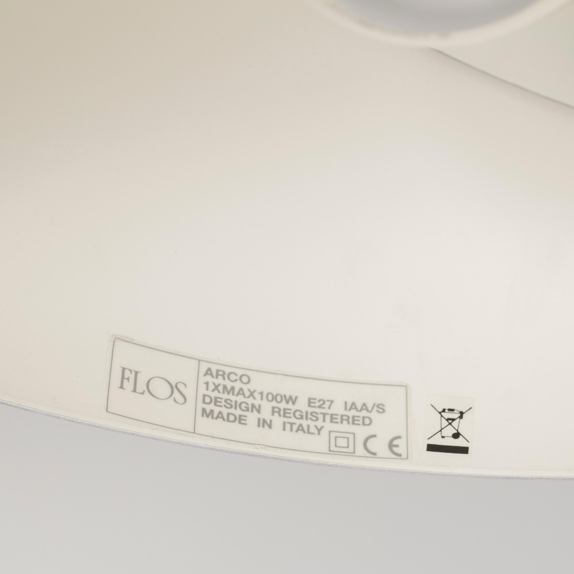 GOLVLAMPA, "Arco", Achille och Pier Castiglioni, Flos, Italien.
