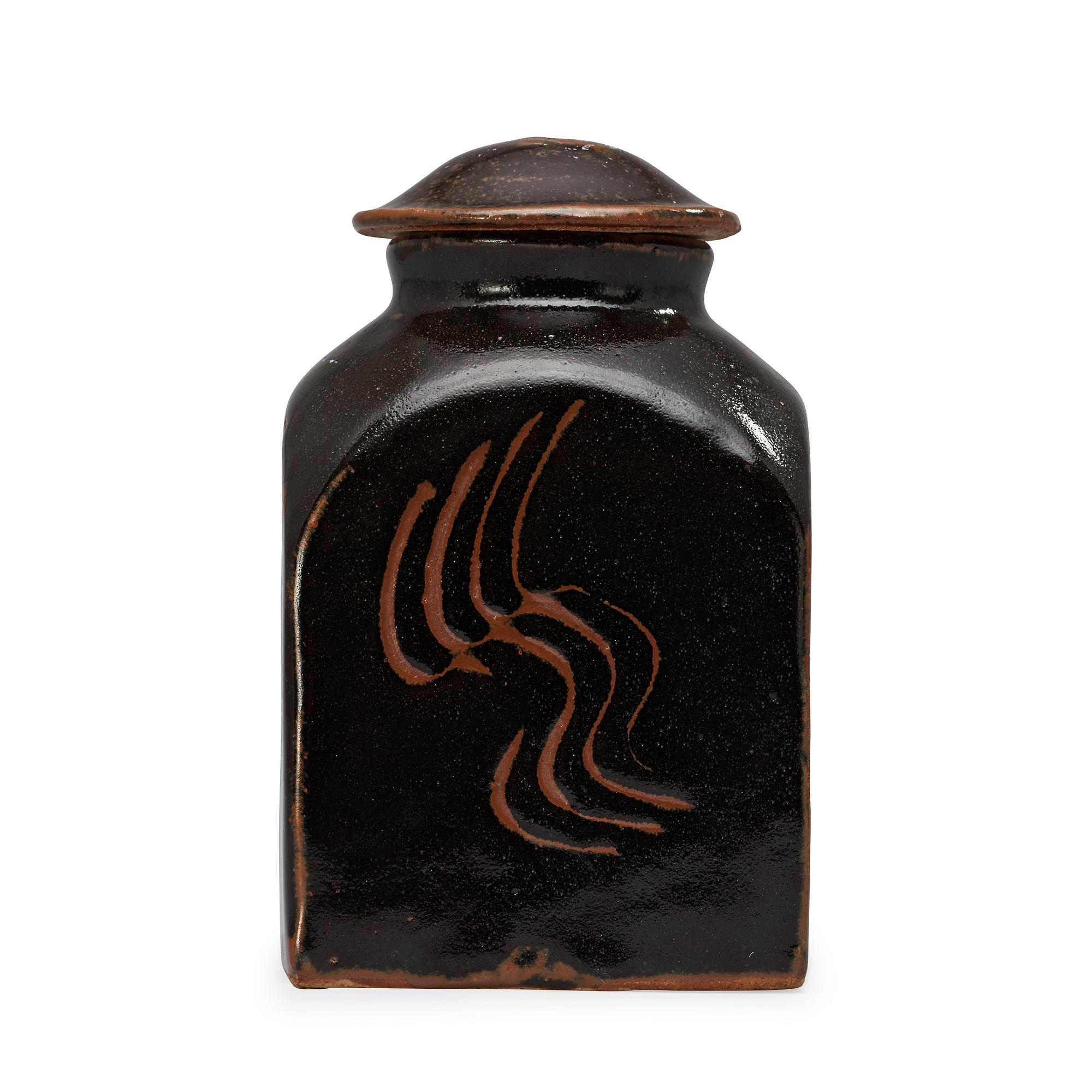A Bernard Leach stoneware jar and cover, St Ives, England.