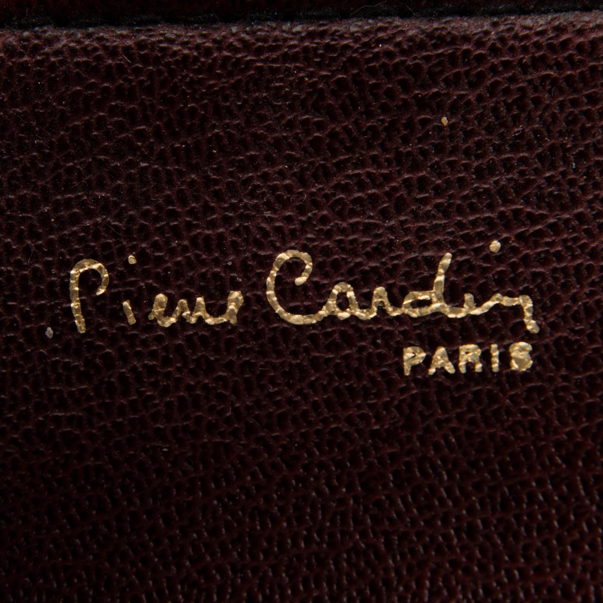 PIERRE CARDIN Vintage Black and burgundy Leather Travel Bag.