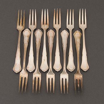 A 173-piece set of 'Chippendale' silver cutlery, Hopeakeskus, Hämeenlinna, Finland 1938-1947.