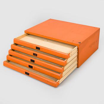 Filing drawer, third quarter of the 20th century.