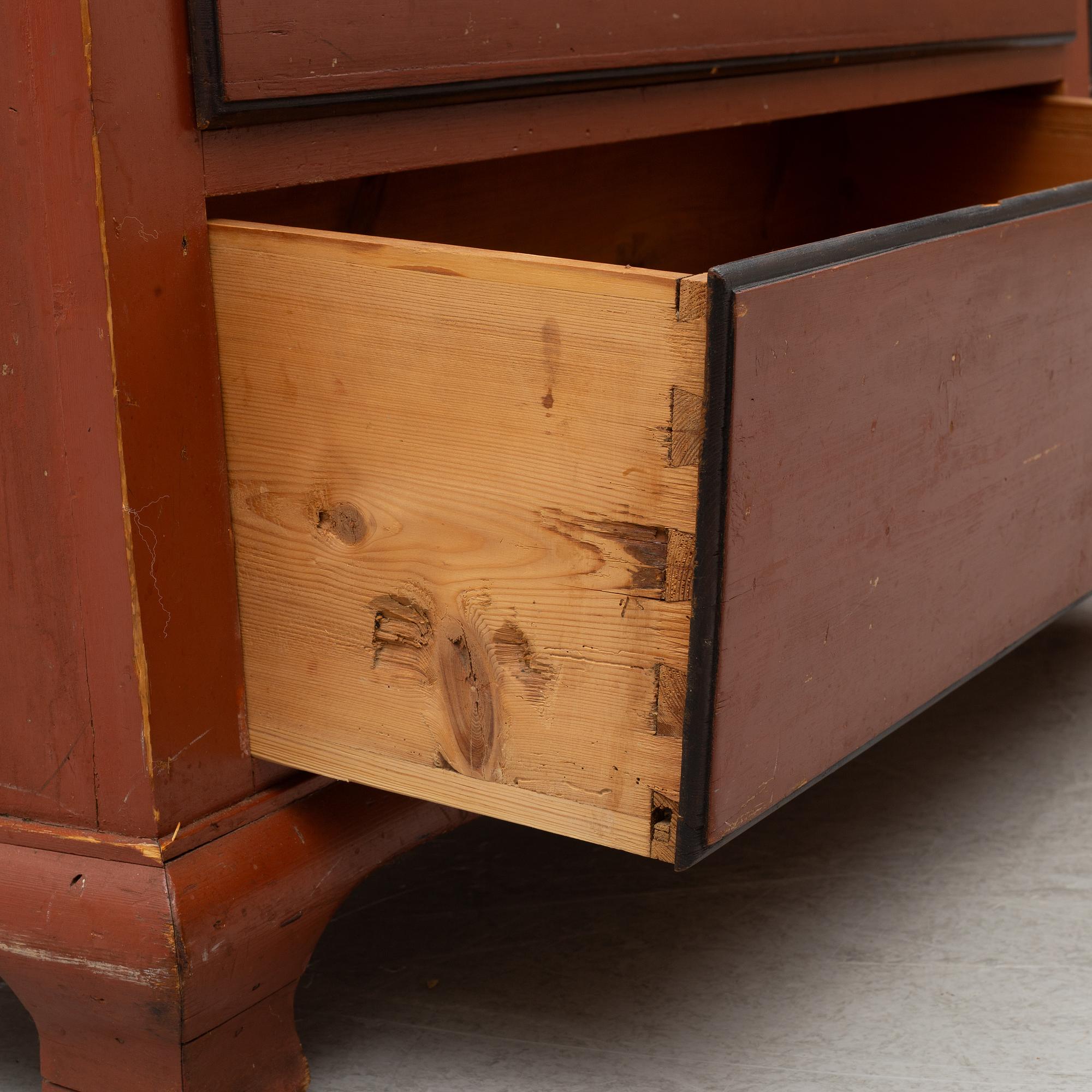 A cabinet, probably Johannes Fundberg, Dalsland, first half of the 19th Century.