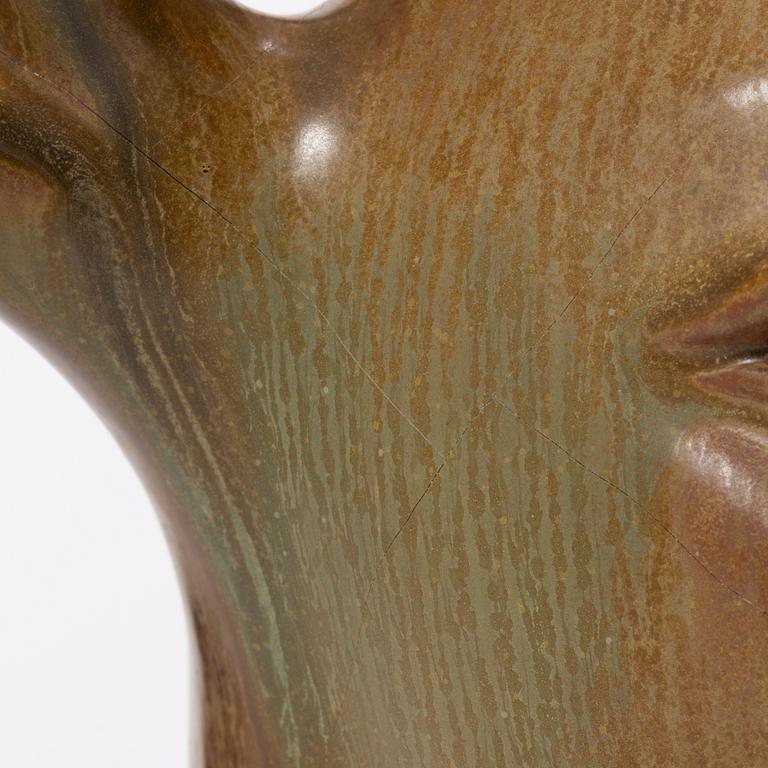 Gunnar Nylund, a stoneware figurine of an antilope head, Rörstrand, Sweden, numbered 194/200.
