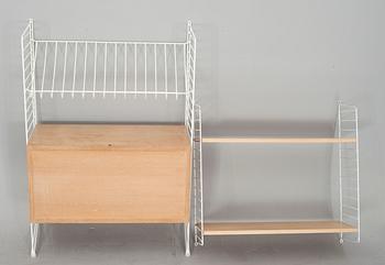 PARTI STRINGHYLLOR/GAVLAR SAMT LPSKÅP, 8 delar. Nisse Strinning för String Design AB.