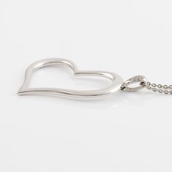 Piaget, 18K white gold and brilliant cut diamond heart necklace.