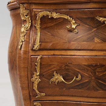 A Swedish Rococo 18th century commode attributed to Christian Linning, master 1744.