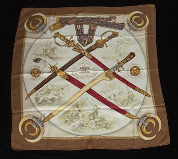 SCARF, siden, "Armes de Chasse", design Ledoux, Hermès, Paris.