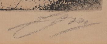 Anders Zorn, etsning 1904, signerad.