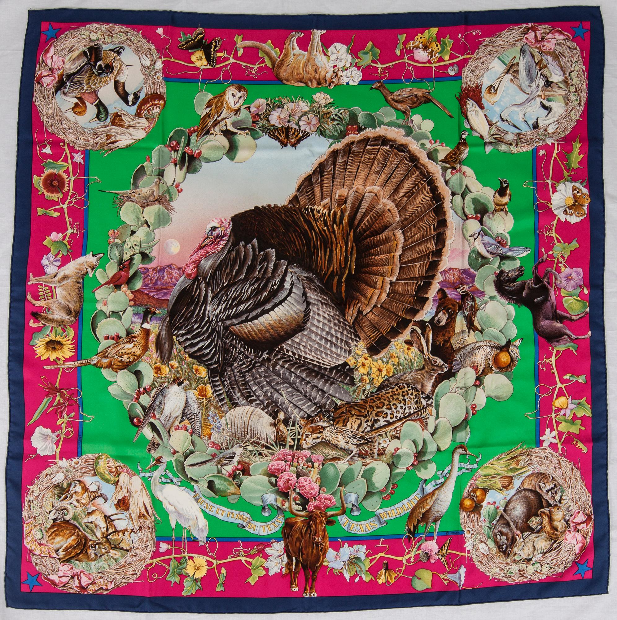 SCARF, "Faune et Flore du Texas" (Texas Wildlife), Hermès.