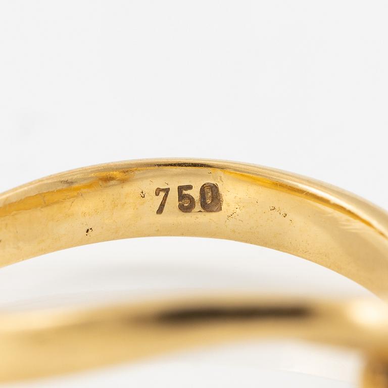 Ring, 18K guld med briljantslipad diamant.